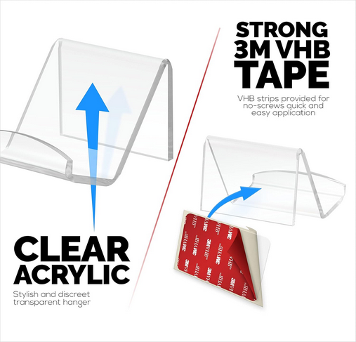 game controller wall mount hanger holder for xbox, playstation, pc & more, strong vhb adhesive, universal fit, (clear) game controller wall mount hanger holder for xbox, playstation, pc & more, strong vhb adhesive, universal fit, (clear)