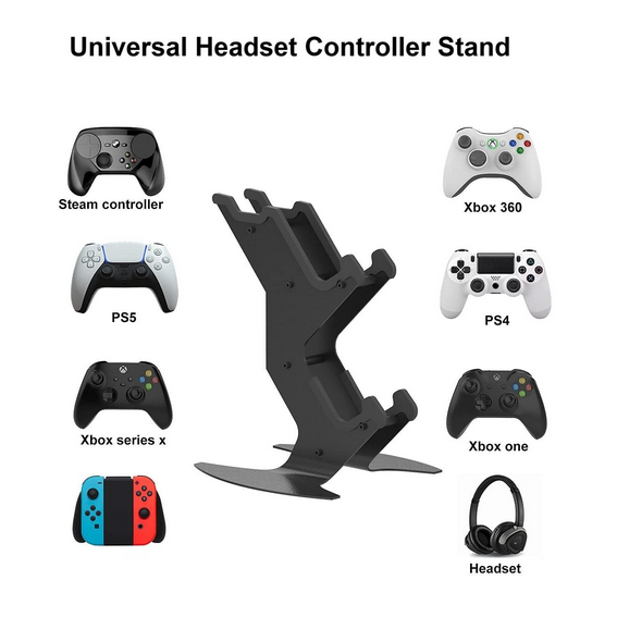 aluminum game controller & headset stand for xbox, playstation, nintendo organizer rack for video game accessories aluminum game controller & headset stand for xbox, playstation, nintendo organizer rack for video game accessories