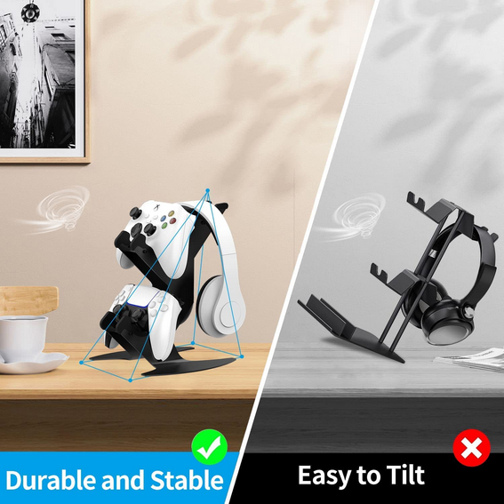 aluminum game controller & headset stand for xbox, playstation, nintendo organizer rack for video game accessories aluminum game controller & headset stand for xbox, playstation, nintendo organizer rack for video game accessories