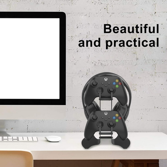 aluminum game controller & headset stand for xbox, playstation, nintendo organizer rack for video game accessories aluminum game controller & headset stand for xbox, playstation, nintendo organizer rack for video game accessories