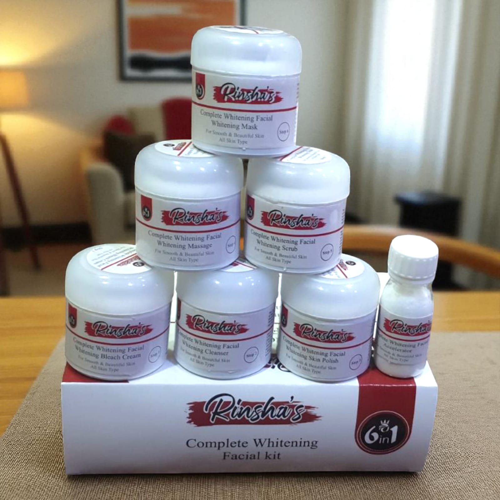 rinsha’s 6 in 1 complete whitening facial kit – vitamin e & retinol | family facial kit for glowing & fair skin rinsha’s 6 in 1 complete whitening facial kit – vitamin e & retinol | family facial kit for glowing & fair skin