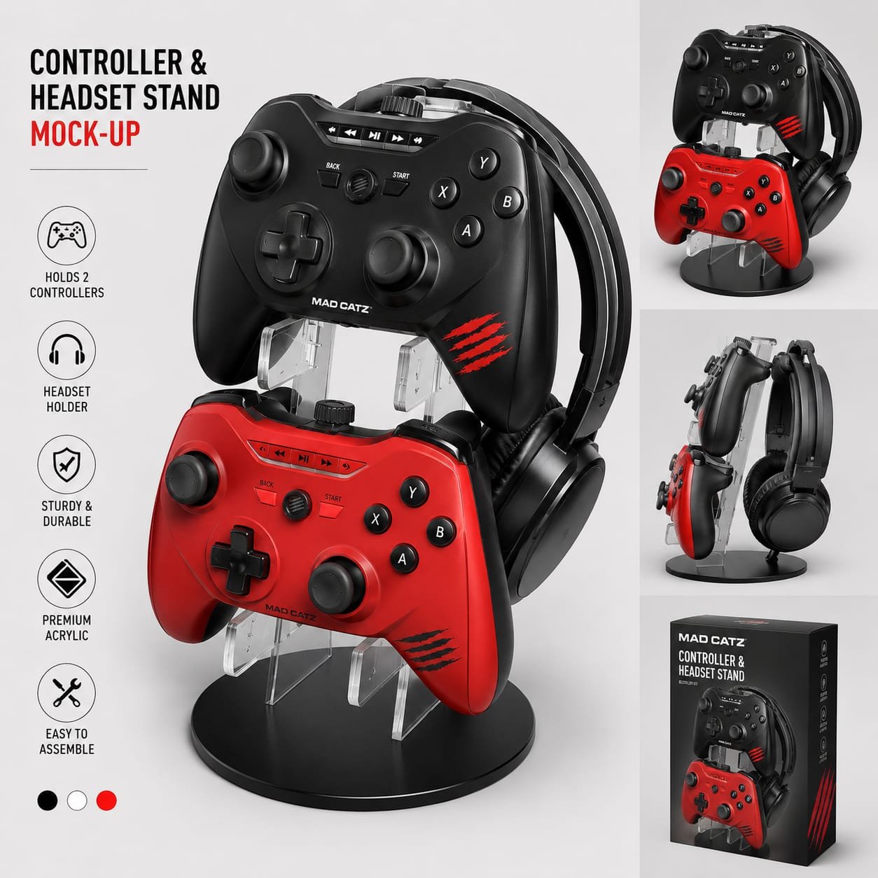 madcat gaming controller & headphone stand organizer madcat gaming controller & headphone stand organizer