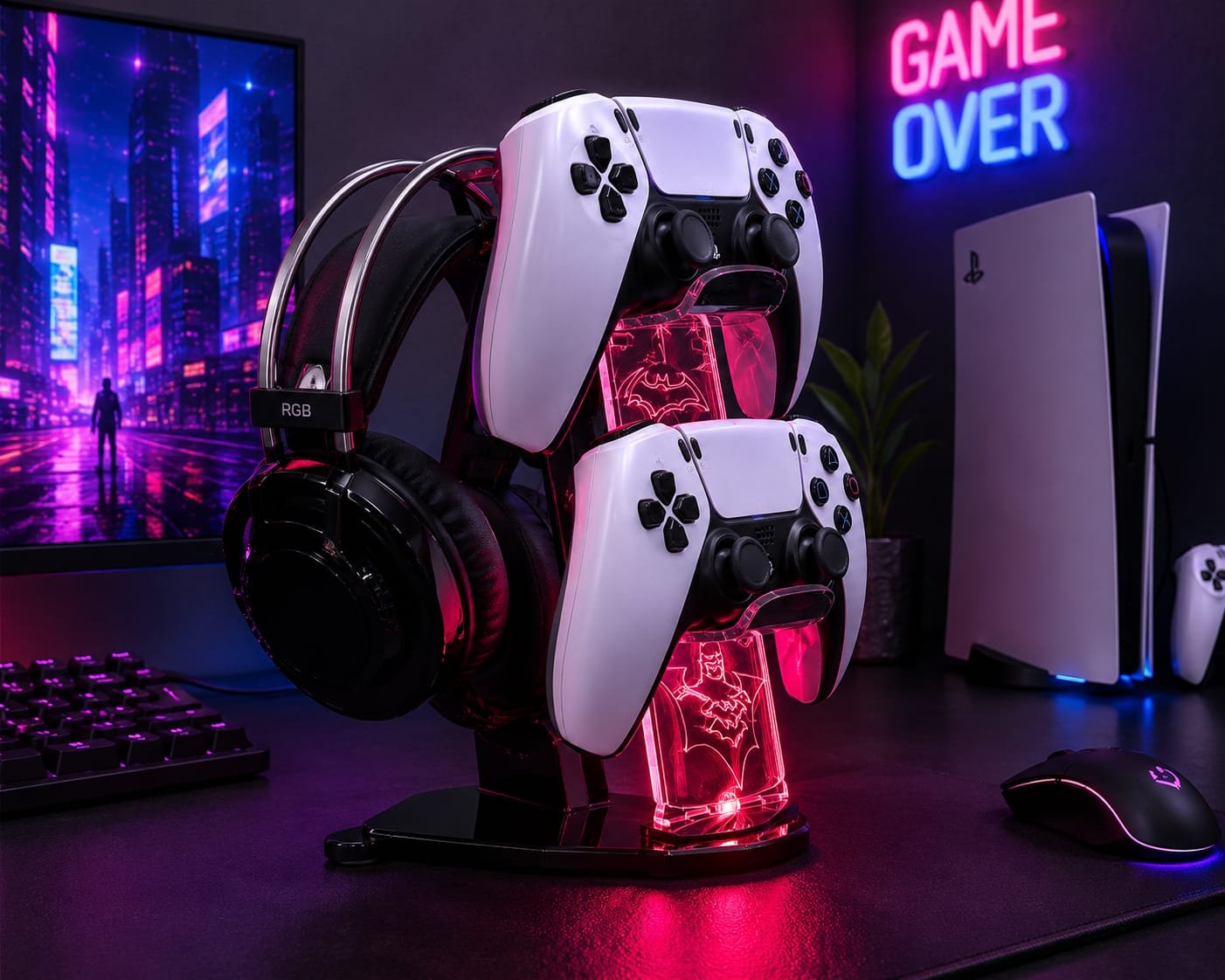 super hero's gaming controller & headphone stand super hero's gaming controller & headphone stand