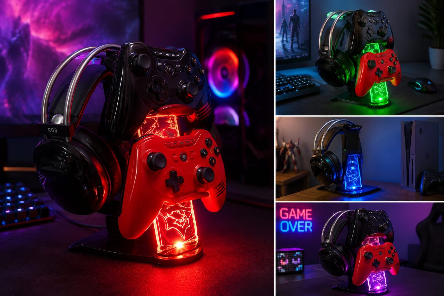 super hero's gaming controller & headphone stand super hero's gaming controller & headphone stand