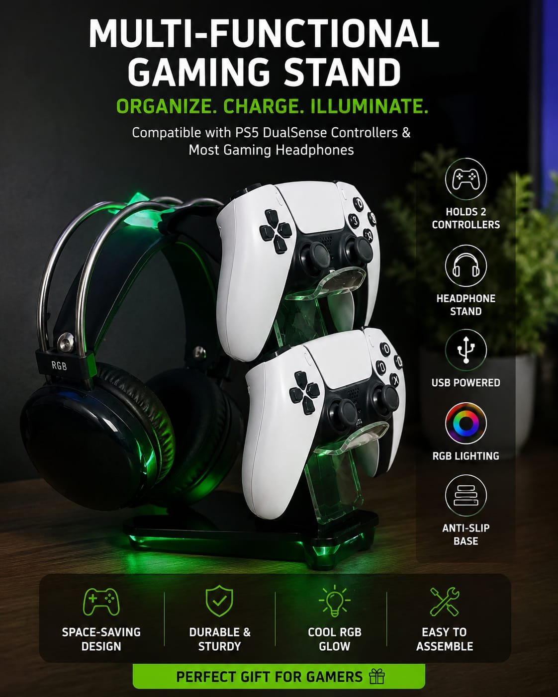 super hero's gaming controller & headphone stand super hero's gaming controller & headphone stand